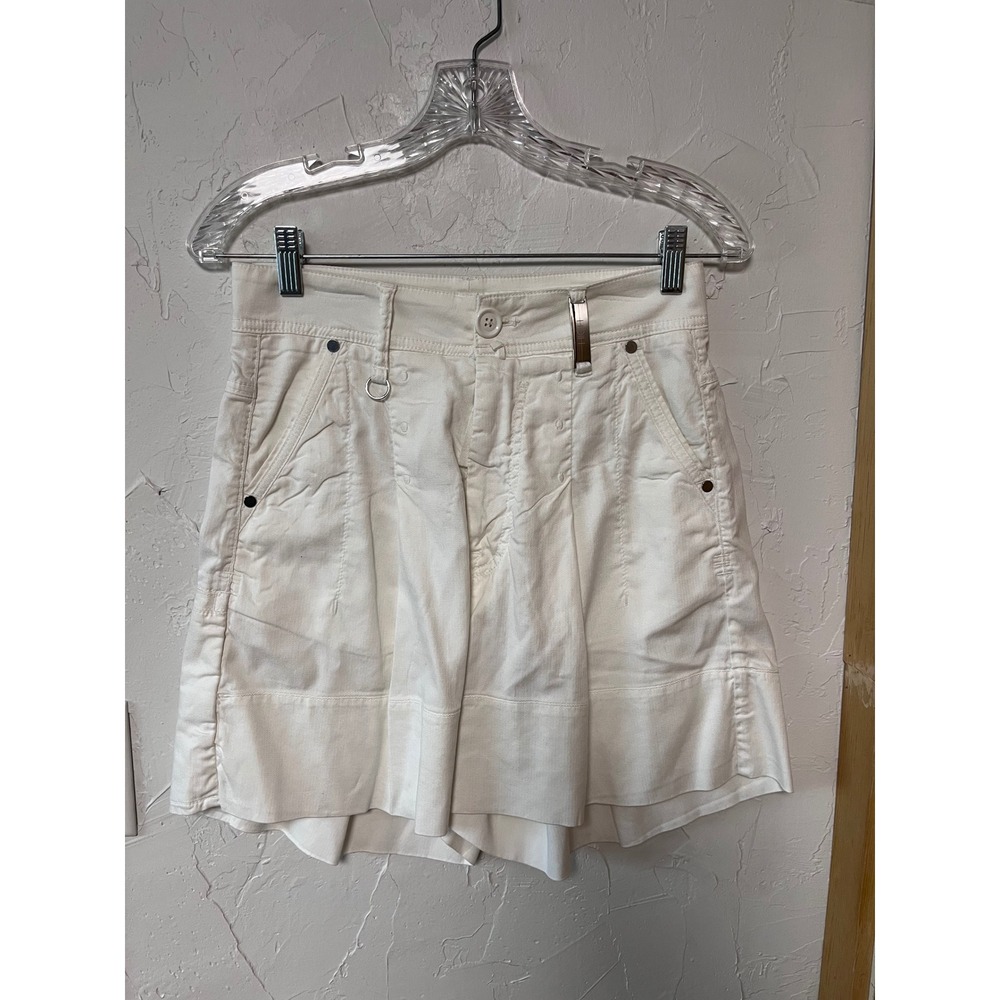 HIGH USE Women Cream Cotton Blend Utility Pocket‎ Shorts Size 6